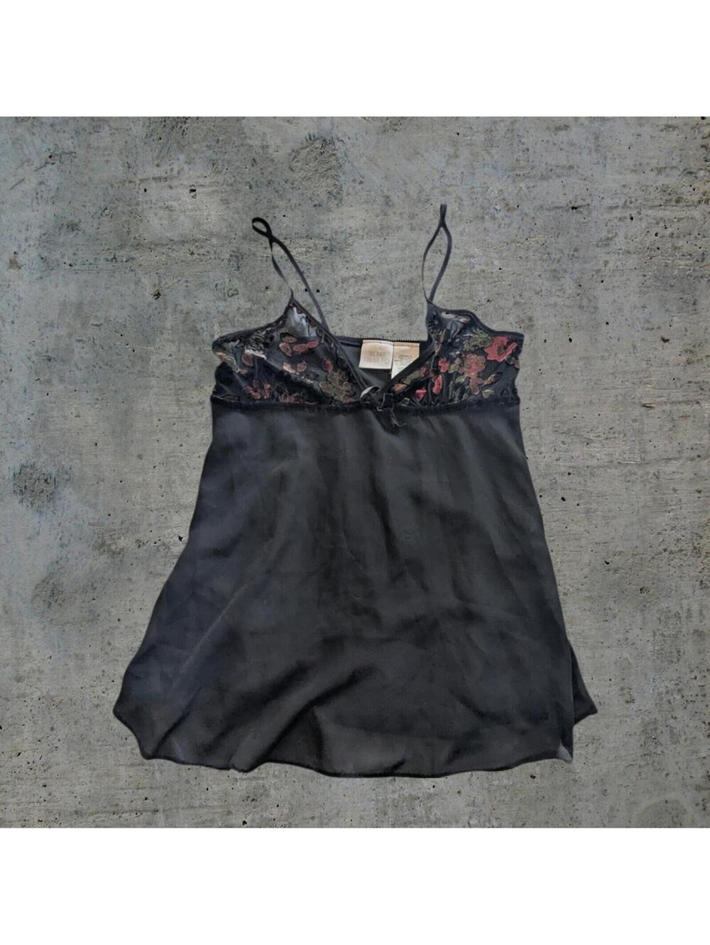 Black Floral Sheer Chemise